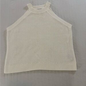 Old Navy Knit Halter Tank Top Cream Ribbed Sleeveless Sweater - Size XL